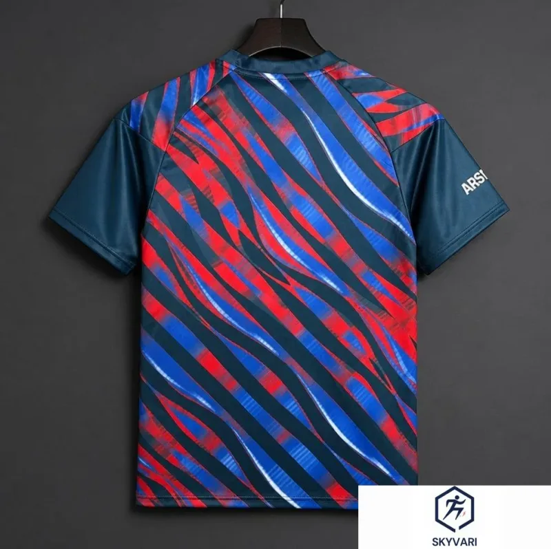 26/27 Arsenal Navy Blue Brushstroke Pattern Pre-match Jersey Soccer Football — view 2