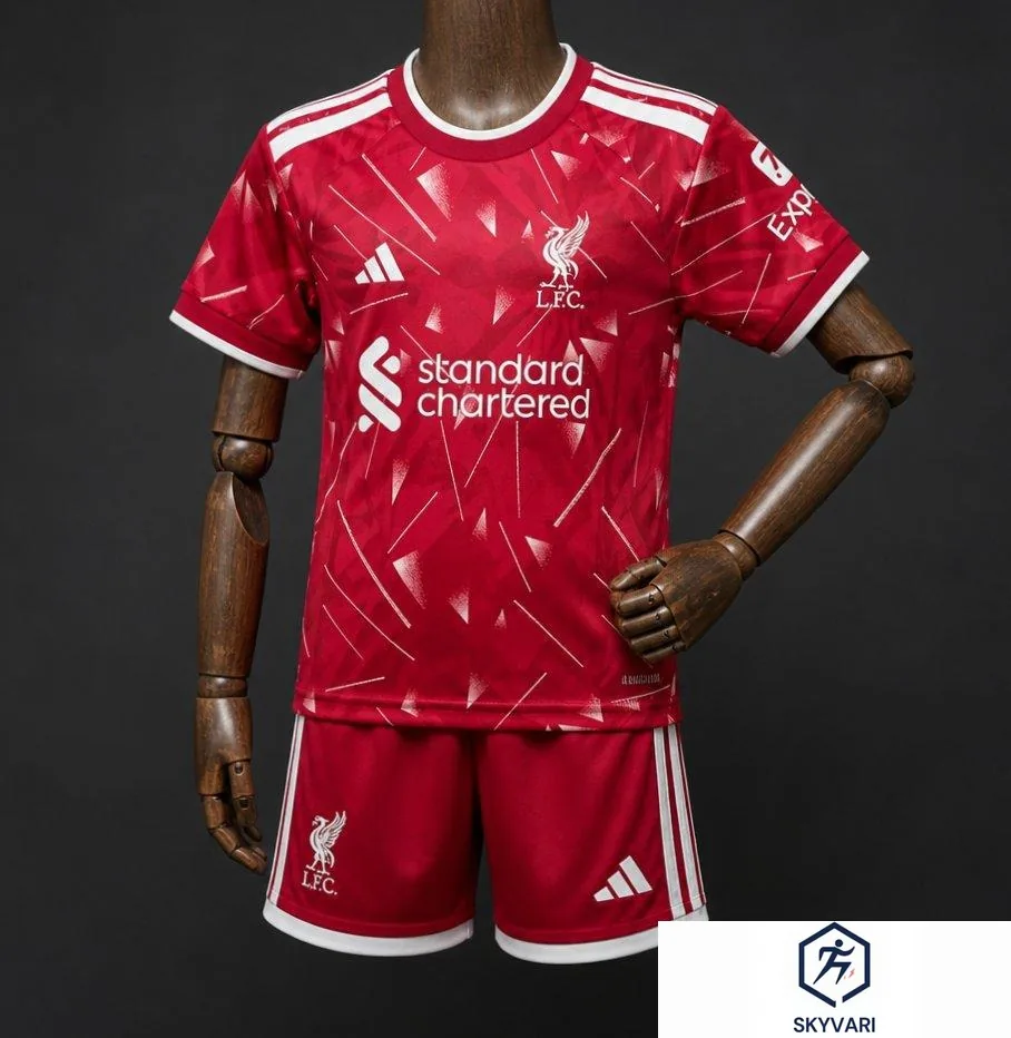 26/27 Kids Liverpool Home Jersey soccer set, Includes jersey and shorts