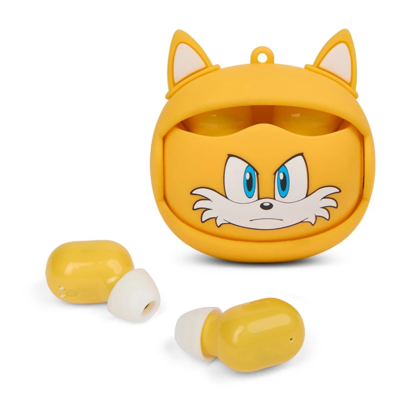 Fones de ouvido sem fio Sonic the Hedgehog 15 horas de reprodução com cancelamento de ruído e capa flip - Tails